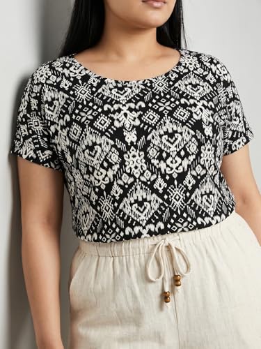 Max Women Printed T-Shirt (Black_XL)