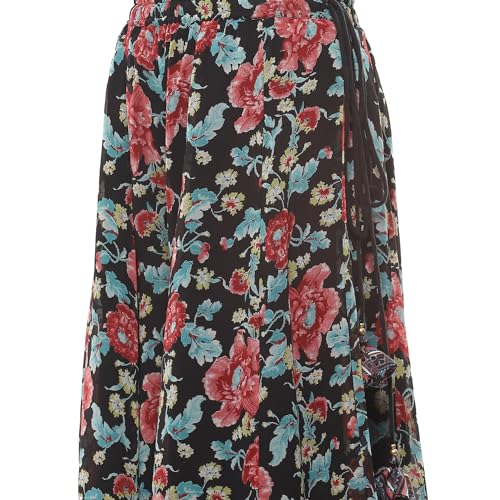 BIBA WOMEN PRINTED STRAIGHT SALWAR KURTA DUPATTA(SKDPOSHINA9037_BLACK_40)