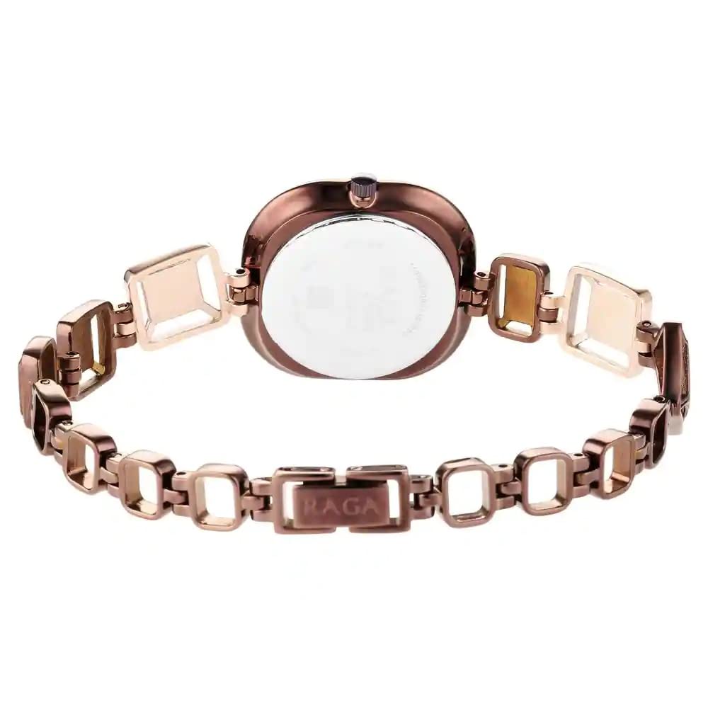 Titan Raga Love All Quartz Analog Brown Dial Metallic Brown Metal Strap Watch for Women - NT95156KM01