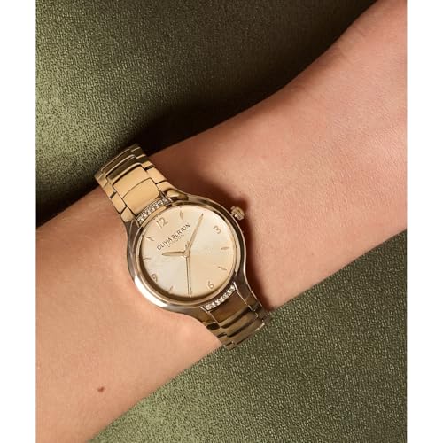 Olivia Burton Lea Qtz Basic Carnation Gold Round Dial Women's Watch|Ionic Plated Rose Gold Steel Material|Rose Gold Color Band - 24000210