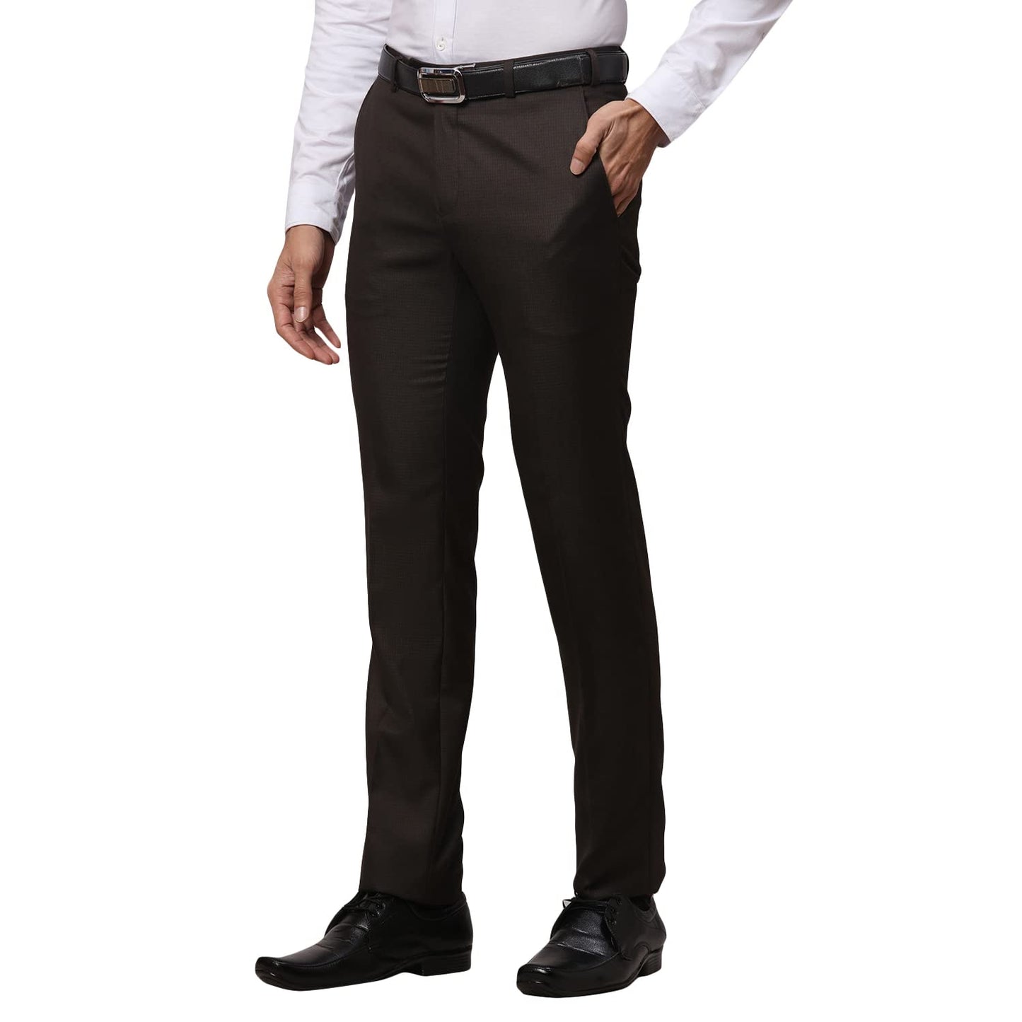Raymond Dark Brown Trouser (Size: 36)-RMTS04699-O7