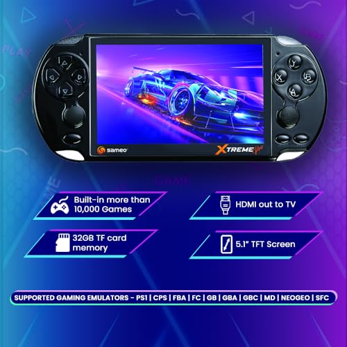Sameo Handheld Game Console Xtreme Pro with 10000 Games - Black