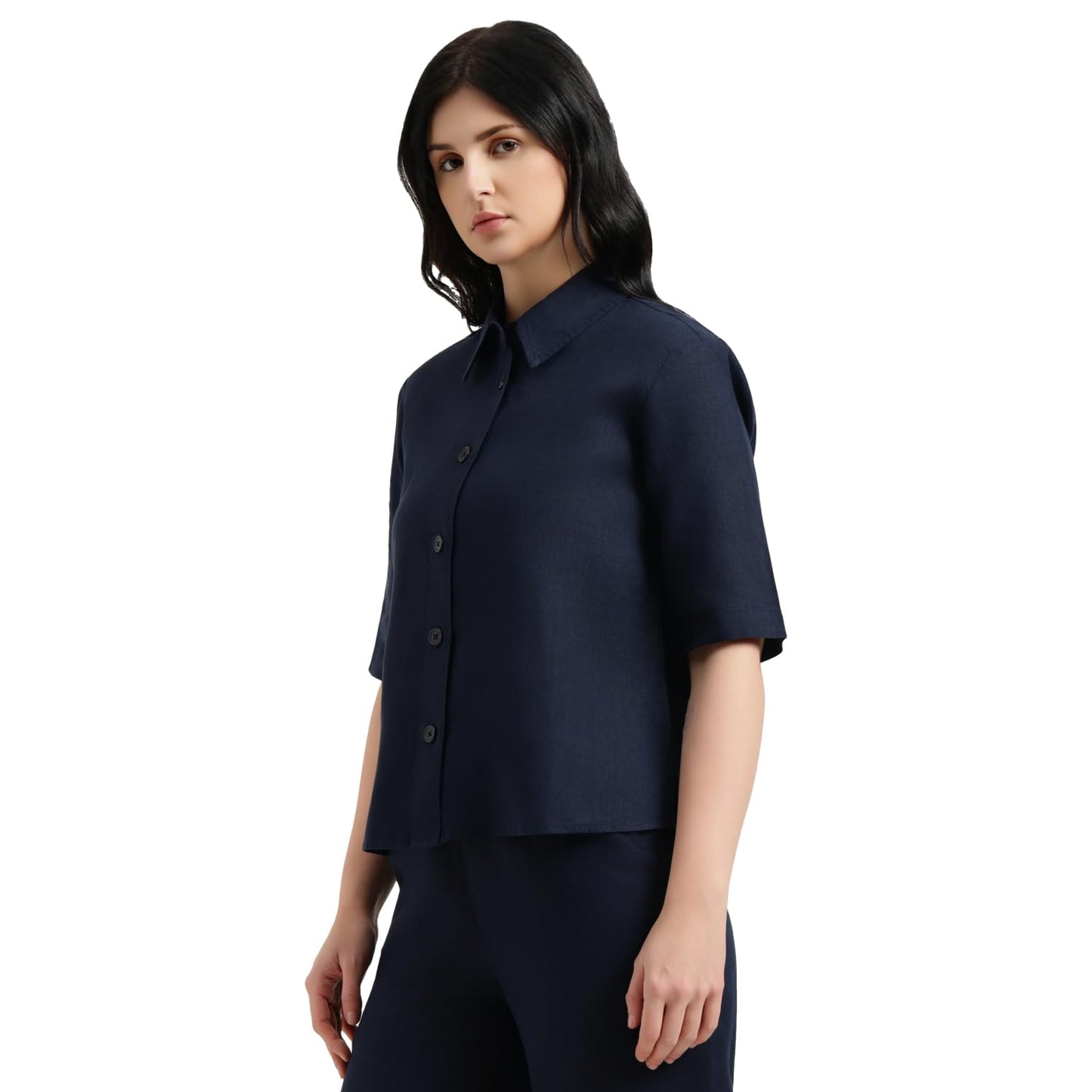 United Colors of Benetton Regular Fit Spread Collar Solid Shirt (Size : XS) - 26P5BML5QB75G016 Blue