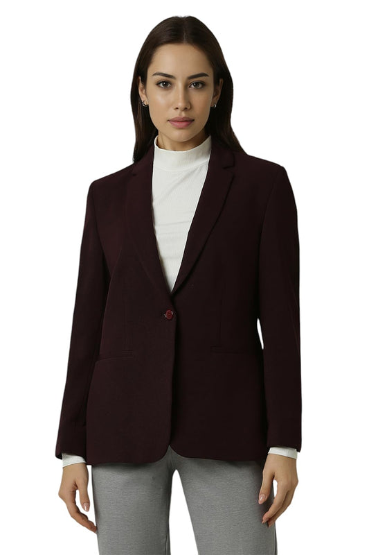 Van Heusen Women's Blazer (VWKZFRGP328501_Maroon