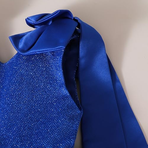 Hopscotch Girls Navy Sleeveless Oversized Bow Sparkle Party Dress for Age (18-24 Months)