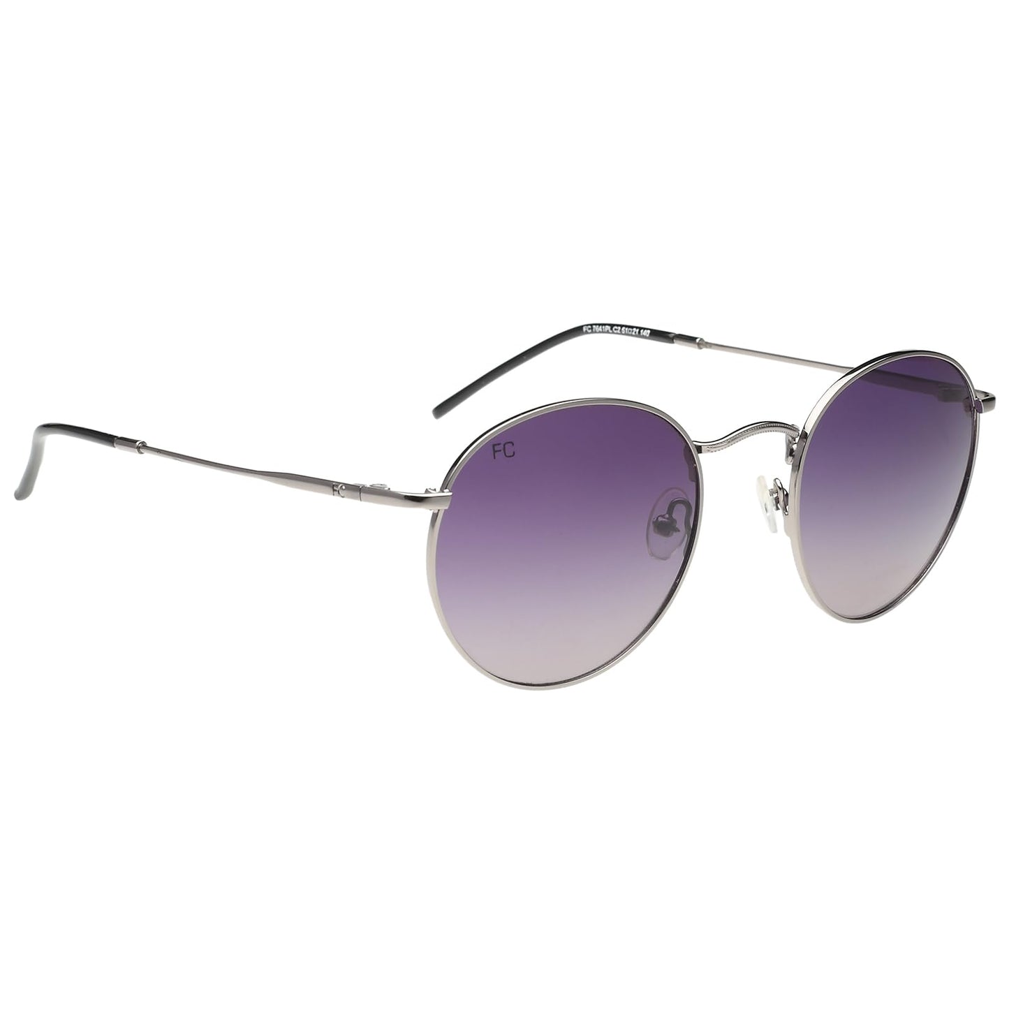French Connection|Grey Full Frame Oval Sunglasses|Polarized | 100% UV Protection (UV 400) Grey Gradient Faded Lens|Men's & Women's|Small|FC 7641PL C2 51 S