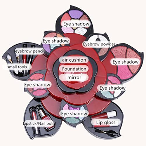 SAZ DEKOR® 2xAll in One Makeup Kits for Teens Flower Pallete for Girls 3 Tiers Cosplay|Makeup Box for Storage|Make Up, Cosmetic, Skincare Organiser for Women|