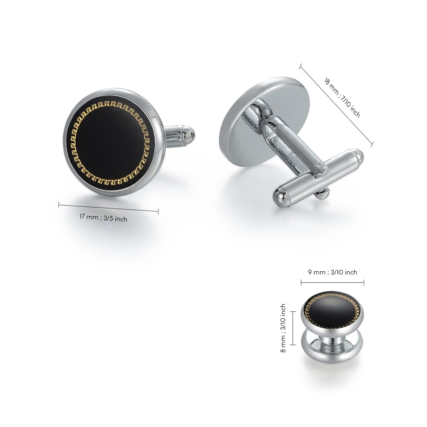 UJOY Men's Jewelry Cufflinks and Studs for Tuxedo Shirts for Weddings, Business, Dinner, Resin, resin