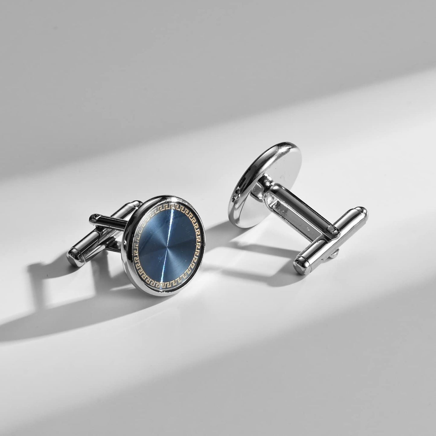 UJOY Mens Cufflinks Set 4 Pairs Formal Business Shirts Dress Buttons Cuff Link Box Packed T0204001, Metal, brass