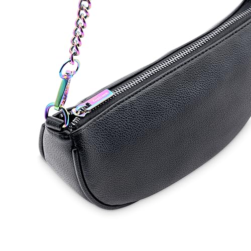 Fastrack Mystique Duo Sling Bag| Party And Evening-Carry Ladies Handbags| Faux-Leather Women's Handbags, Black