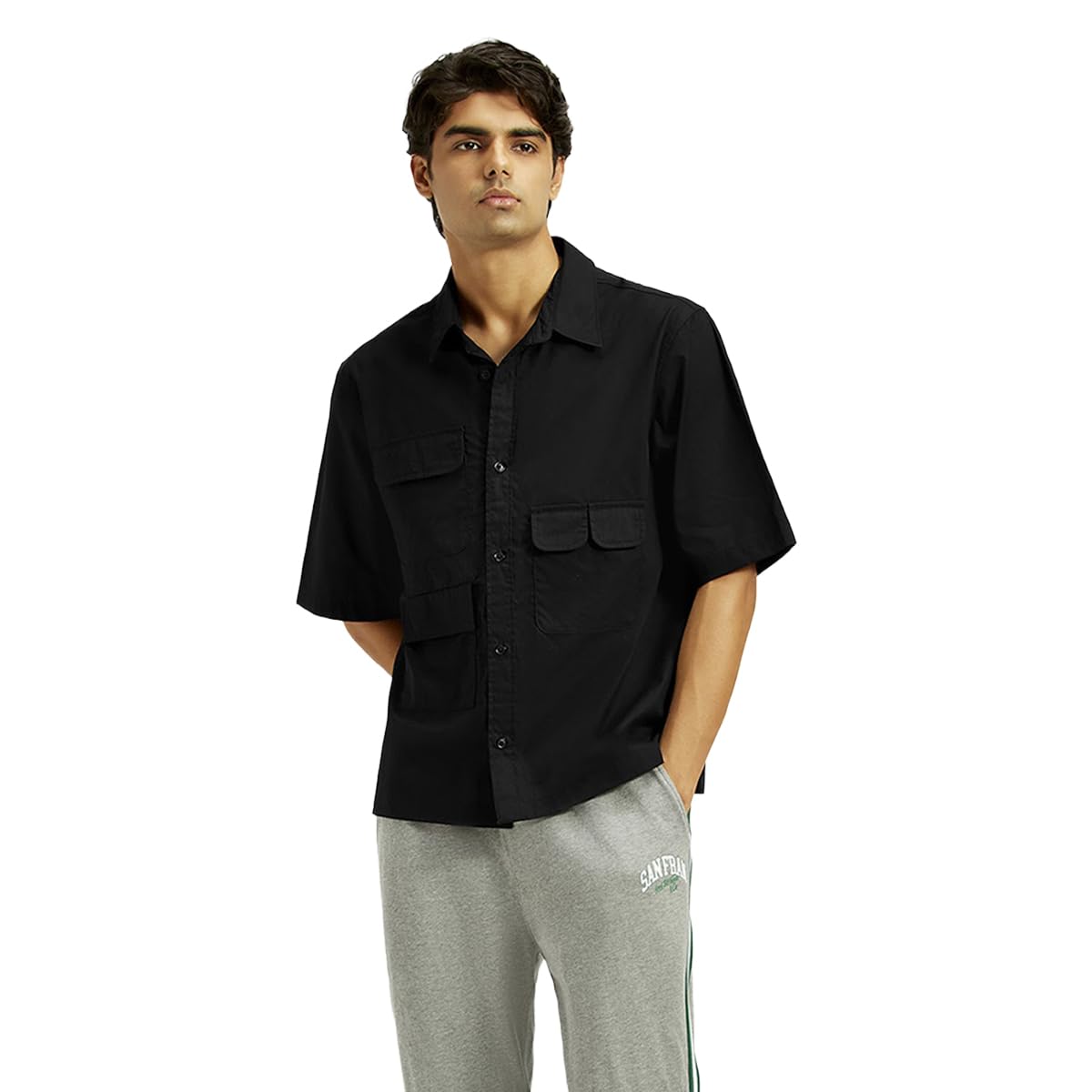 Levi's Men's Loose Fit Shirt (0056W-0001_Black