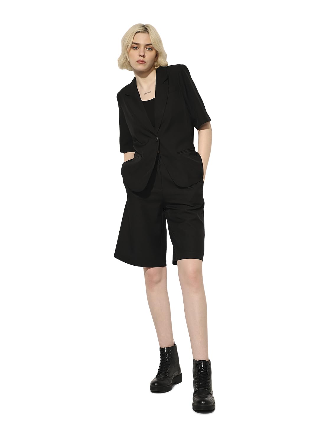 ONLY Women's Polyester Blend Single Breasted Blazer