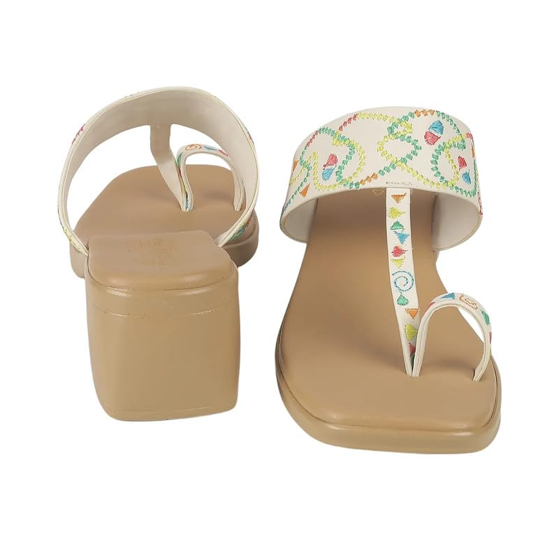 tresmode ATHI White Women's Dress Block Heel Sandals in Size 5 UK / 38 EU