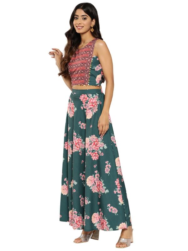 Ahalyaa Printed Sequinned Ready to Wear Lehenga & Blouse With Dupatta