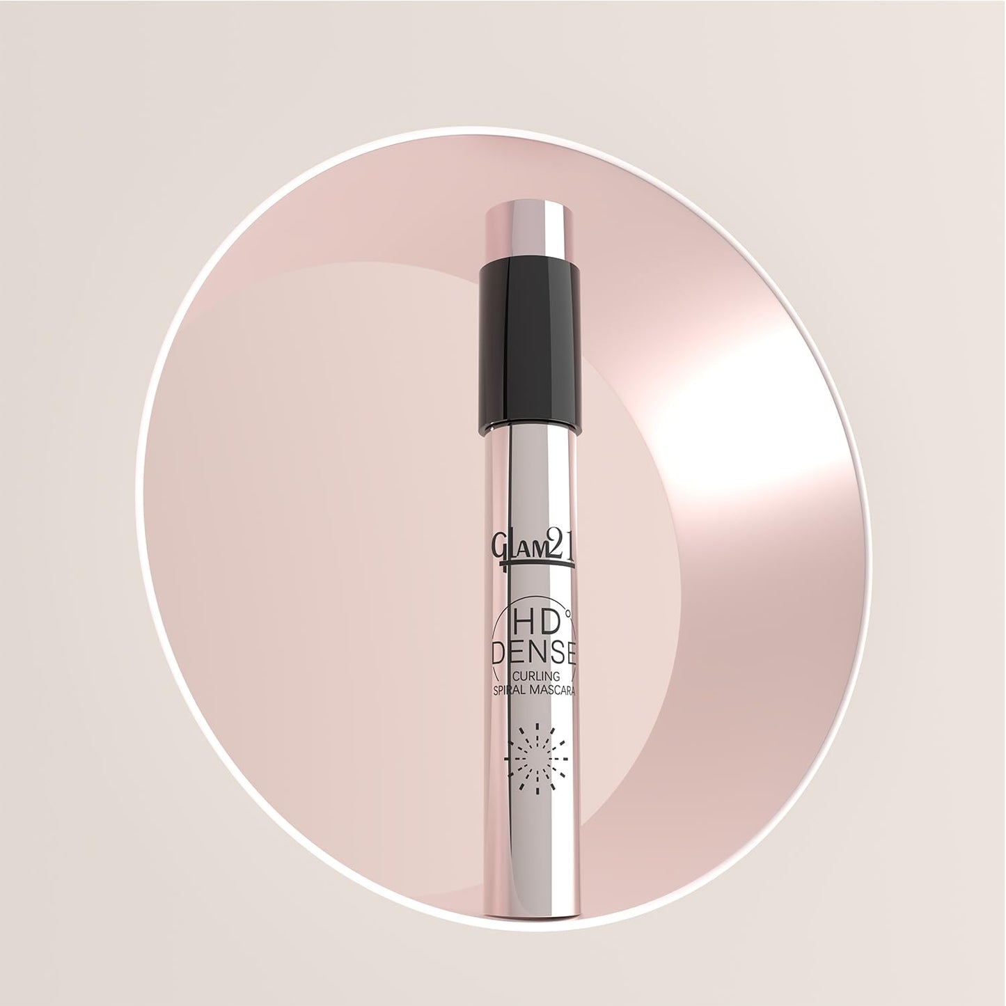 Glam 21 HD Dense Mascara, With Petite Brush, Thermal Sensitive Technology, Smudge Proof, Water Proof, Voluminous Eyelashes, 16 Hours Long-wear (Black) | 10ml
