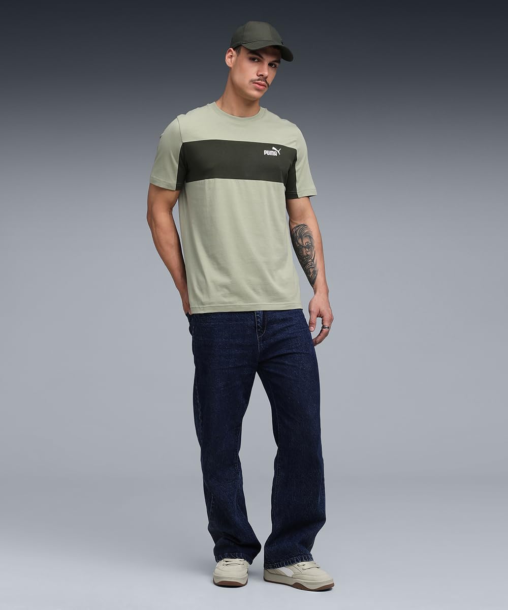Puma, Men, ESS Block Tee, Dark Olive, XS, (68468582)