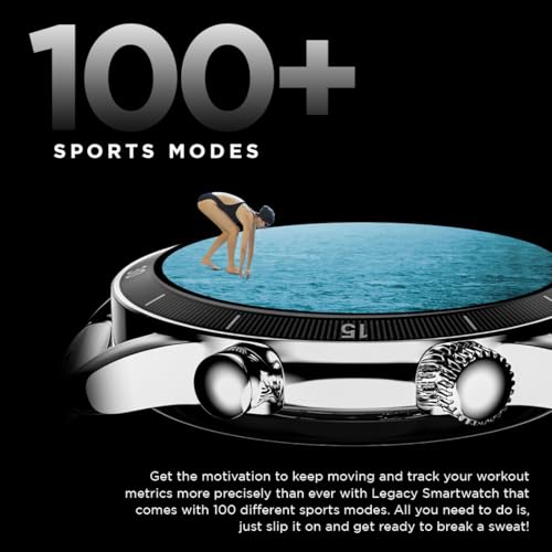 Fire-Boltt Legacy Luxury Smart Watch with 1.43” Super AMOLED, Bluetooth Calling, Wireless Charging, Voice Assistant, 110+ Sports Modes & Health Tracking, Smart Watch for Man & Woman– Grey S
