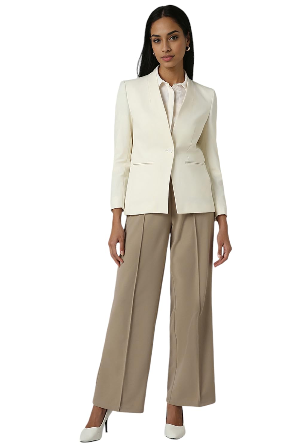 Van Heusen Women's Blazer (VWBZCRGF445027_Cream