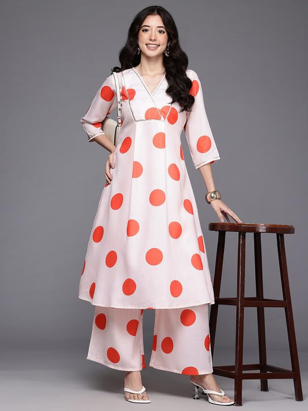 Ahalyaa Women's Cotton Blend Kurta Set