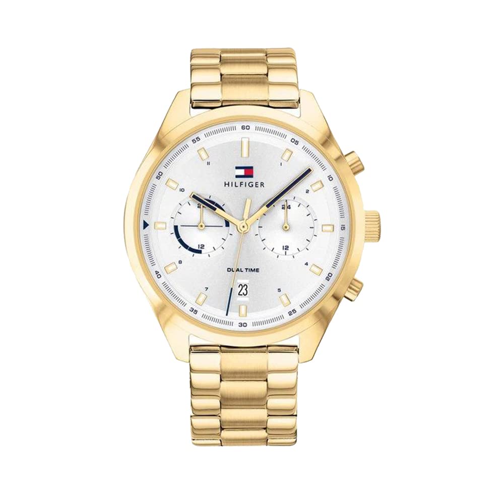 Tommy Hilfiger Mens Bennett Silver White Dial Analogue Watch - TH1791726