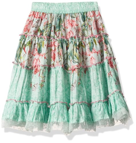 BIBA Girl Printed Flared Kid(KW4455_Mint Green_11)