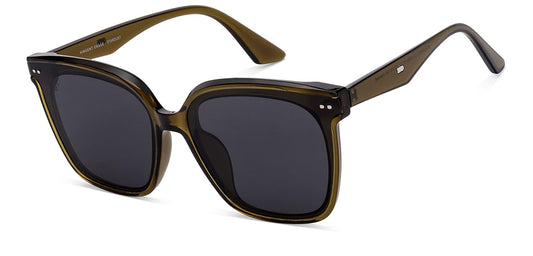 VINCENT CHASE EYEWEAR By Lenskart | Green-Grey Full Rim Square | Stardust | Branded Latest And Stylish Sunglasses | Polarized And 100% Uv Protected | For Women | Large | Vc S16913