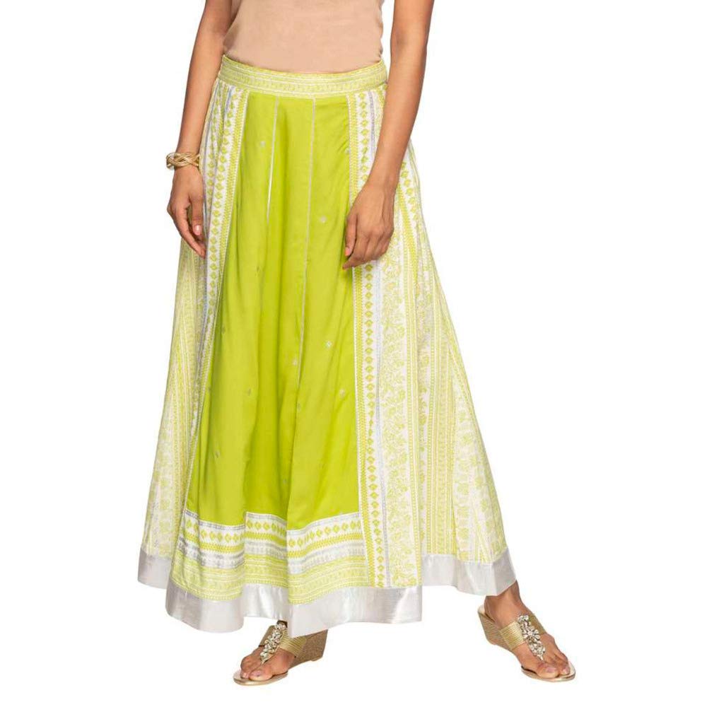 W for Woman Green Printed Skirt