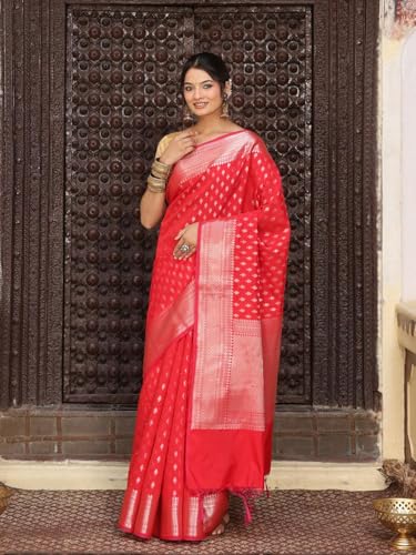 HAIDER ALI AND SONS Silk Saree for Women | Traditional Saree Banarsi Design with Blouse Piece for Women & Girls | Art Silk saree 6.50 Meters (Saree - 5.50 Mtrs, Blouse Piece - 100 Cms) |