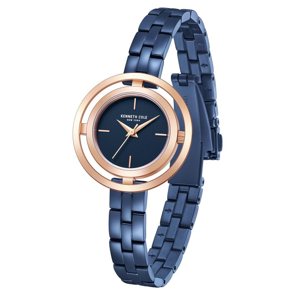 Kenneth Cole Quartz Analog Blue Dial Stainless Steel Strap Watch for Women-KCWLG2237103LD