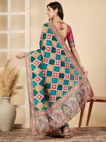 AKHILAM Women's Kanjivaram Woven Soft Silk Saree With Blouse Piece