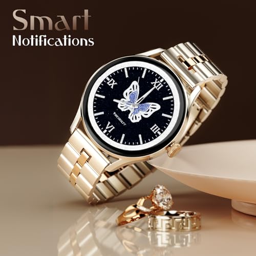 Fire-Boltt Glitz Women Smart Watch with 1.19” AMOLED Display, Bluetooth Calling, Rotating Crown, Always On Display, 1000 Nits Brightness, IP68 Waterproof Ivory Pearl