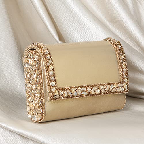 Peora Gold & Silver Evening Clutch Combo Handbags Gift for Women
