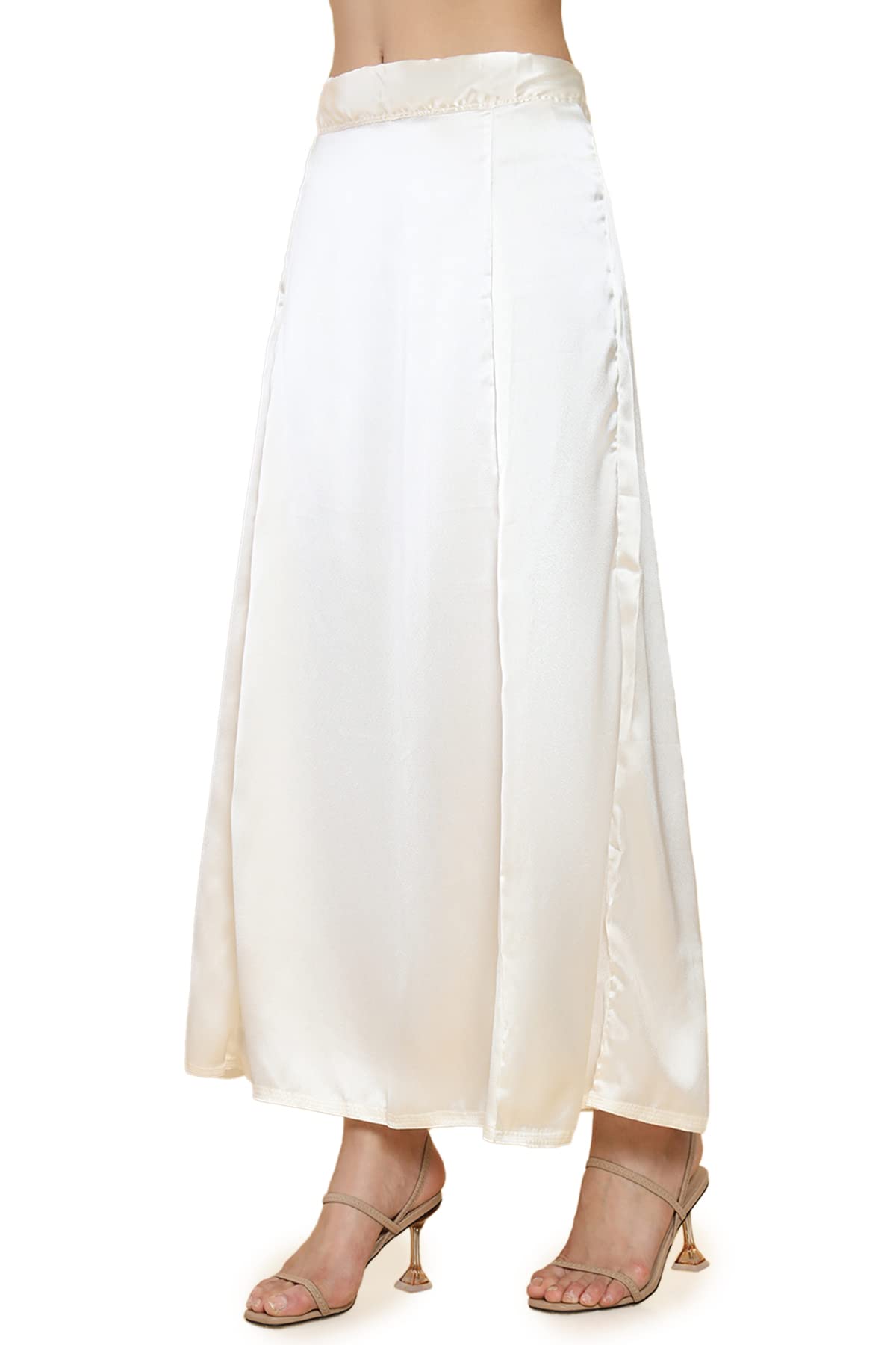 Soch Women Off White Satin Solid Petticoat