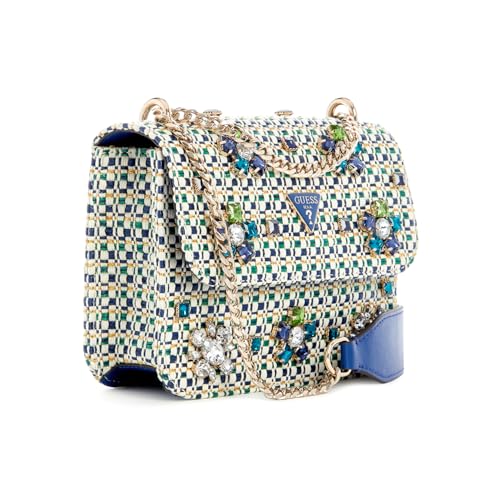 GUESS Women's Blue Self-Design Crossbody Bag| Ladies Purse Handbags | Gift For Ladies