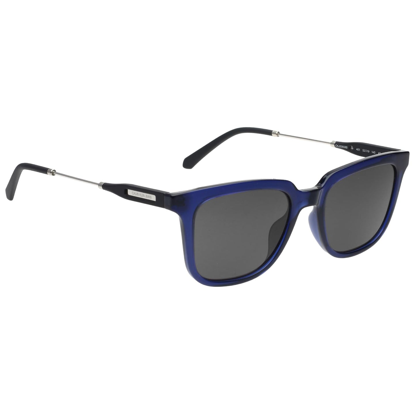 Calvin Klein Jeans|Blue Full Frame Square Sunglasses|100% UV Protected (Uv 400) Grey Lens|Men's & Women's|Small|CKJ 20808 401 52 S