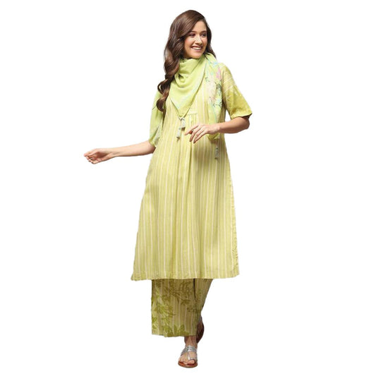 Biba WOMEN PRINTED STRAIGHT MIX AND MATCH(WORK VOG1898_GREEN_40)