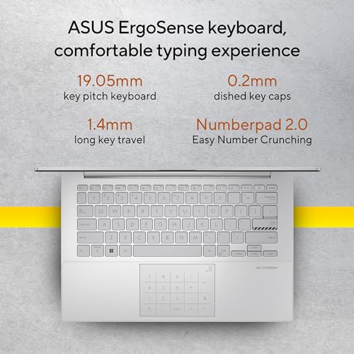 ASUS Vivobook Go 14, AMD Ryzen 5 7520U Processor, 8GB RAM,512GB SSD,AMD Radeon iGPU, 14" FHD, Windows 11,M365 Basic (1Year)*,Office Home 2024, Silver, 1.38 kg, E1404FA-EB2521WS, Thin & Light Laptop