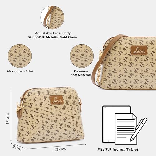 Lavie Women's Jana Monogram LL Print Crossbody Sling Bag | Ladies Purse Handbag | Gift for Women