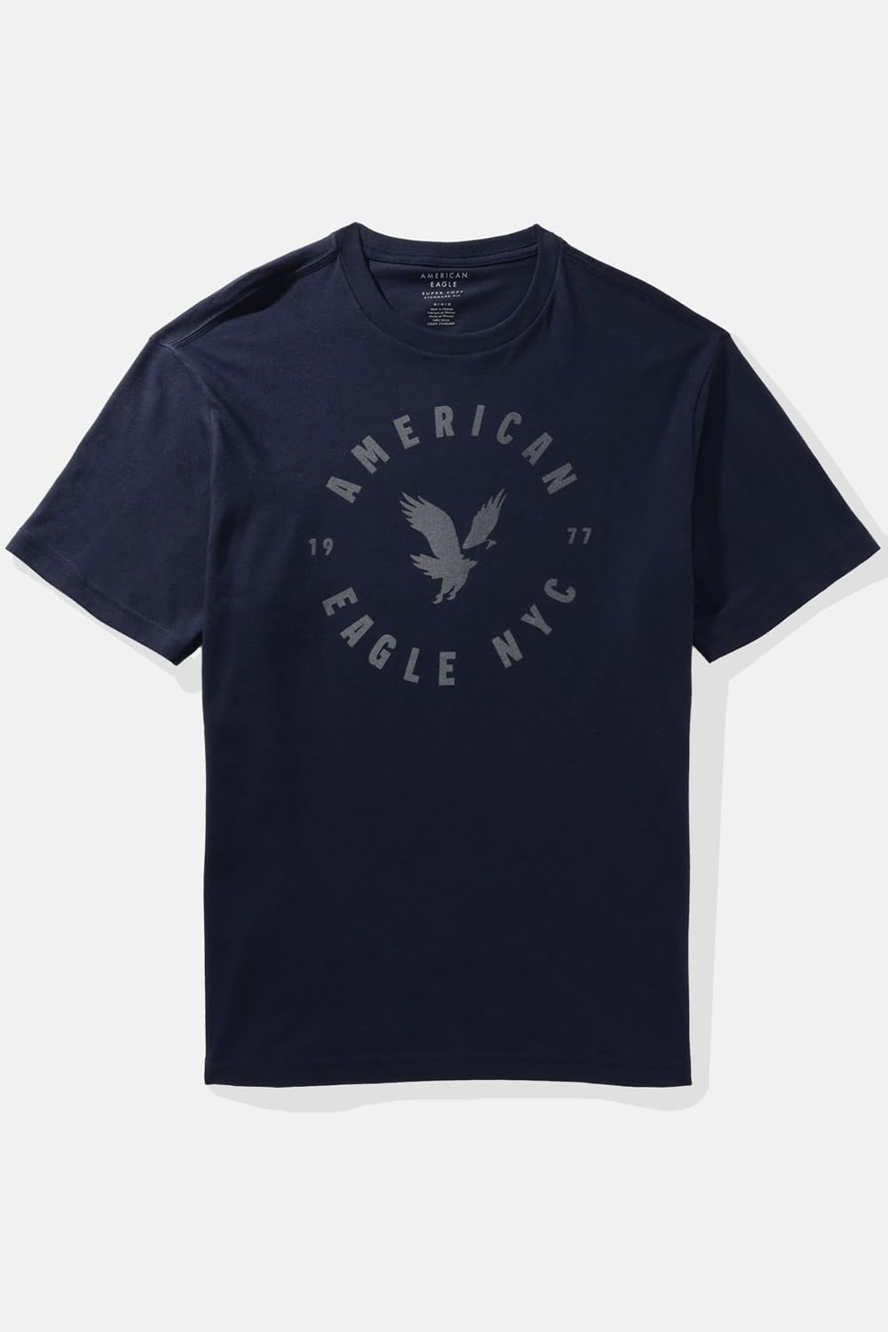 American Eagle Men Navy Logo Graphic T-Shirt
