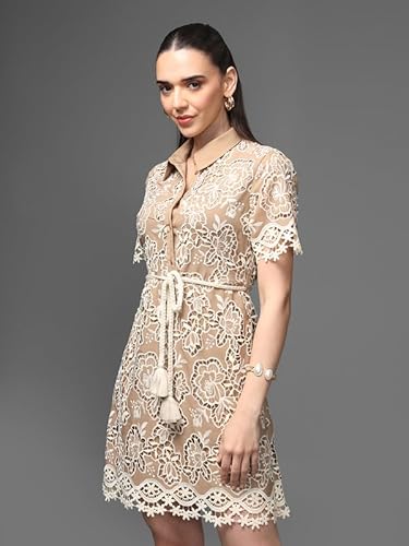 Kazo Miller Mini Dress with Belt (Beige_L)