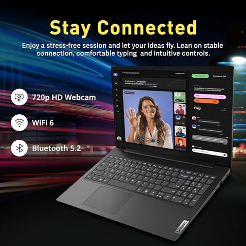 Lenovo V15 Gen 5 15.6" FHD Laptop, Intel Core 7 240H, 16GB DDR5, 2TB Storage(1TB SSD+1TB Docking Station Set), Intel Graphics, Numeric Keypad, HD Webcam, Wi-Fi 6, Win 11, Black