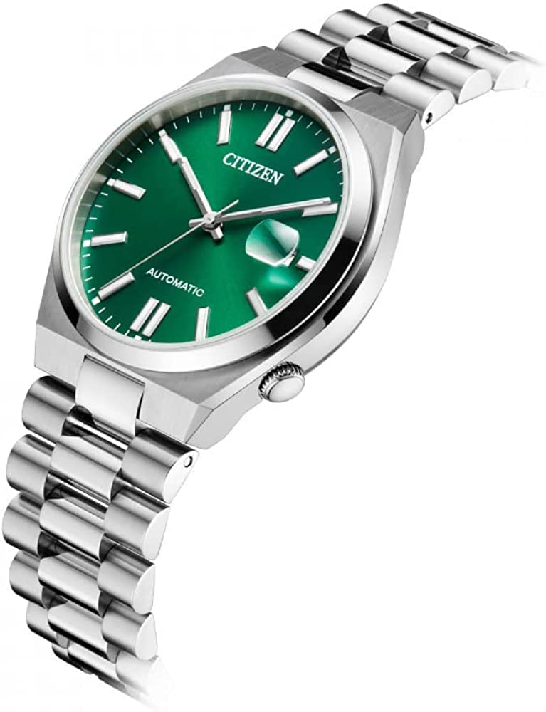 Citizen Stainless Steel Analog Green Dial Men Watch-Nj0150-81X, Silver Band