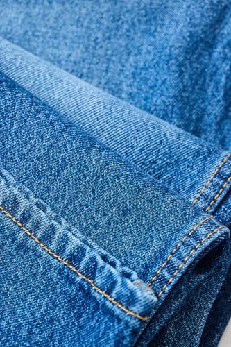 SNITCH Men Casual Jeans | Loose Fit Mid Rise Blue Stone-Wash Design | 100% Cotton Smooth Texture & Durable Stitching for Everyday Comfort & Style