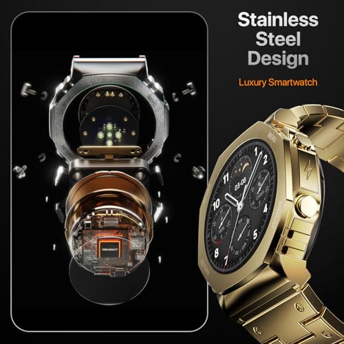 Boltt Obsidian 33.5mm (1.32 inch) AMOLED Display, Stainless Steel Design, 466 * 466 px Resolution, Bluetooth Calling, Multiple Sports Modes, Health Mode, IP67, Weather Updates
