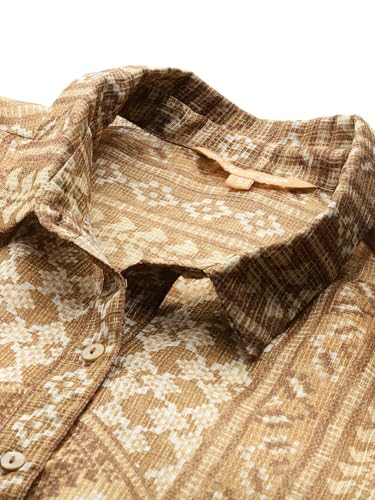 Aarke Ritu Kumar Khaki Swarnam Full Sleeve Shirt with Camisole