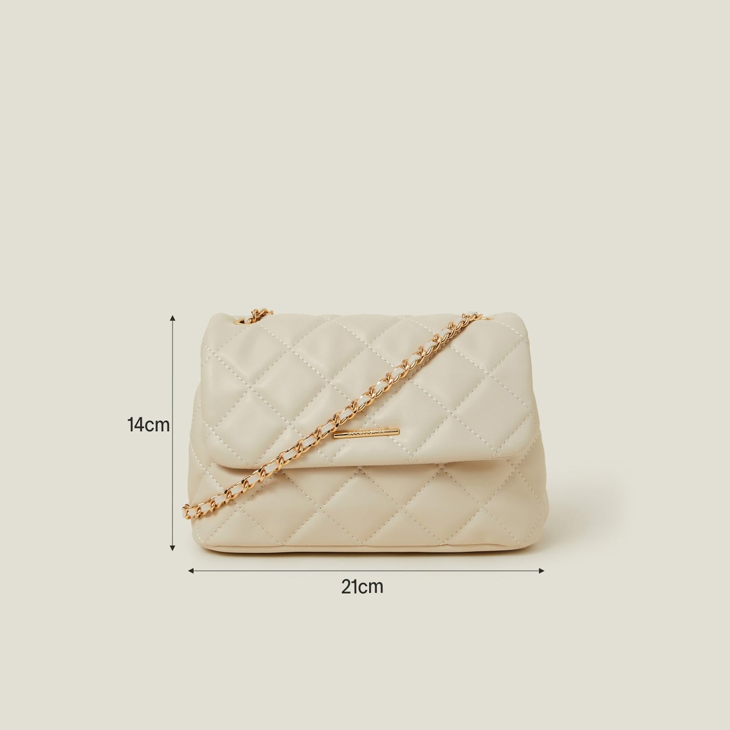 Accessorize London Women's Cream Quilted Faux Leather Sling Bag I Womens Bag | Stylish Bag For Ladies| hand bags for women stylish