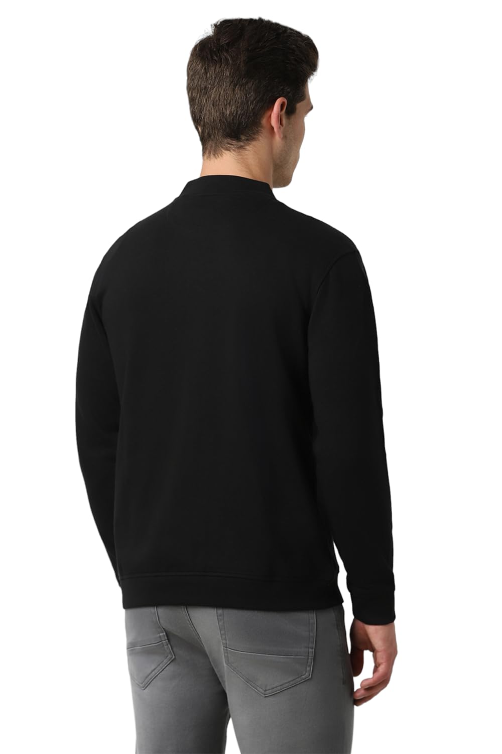 Van Heusen Mens Cotton Blend Round Neck Regular Sweatshirt_(VSSTURGP424898_Black_M)