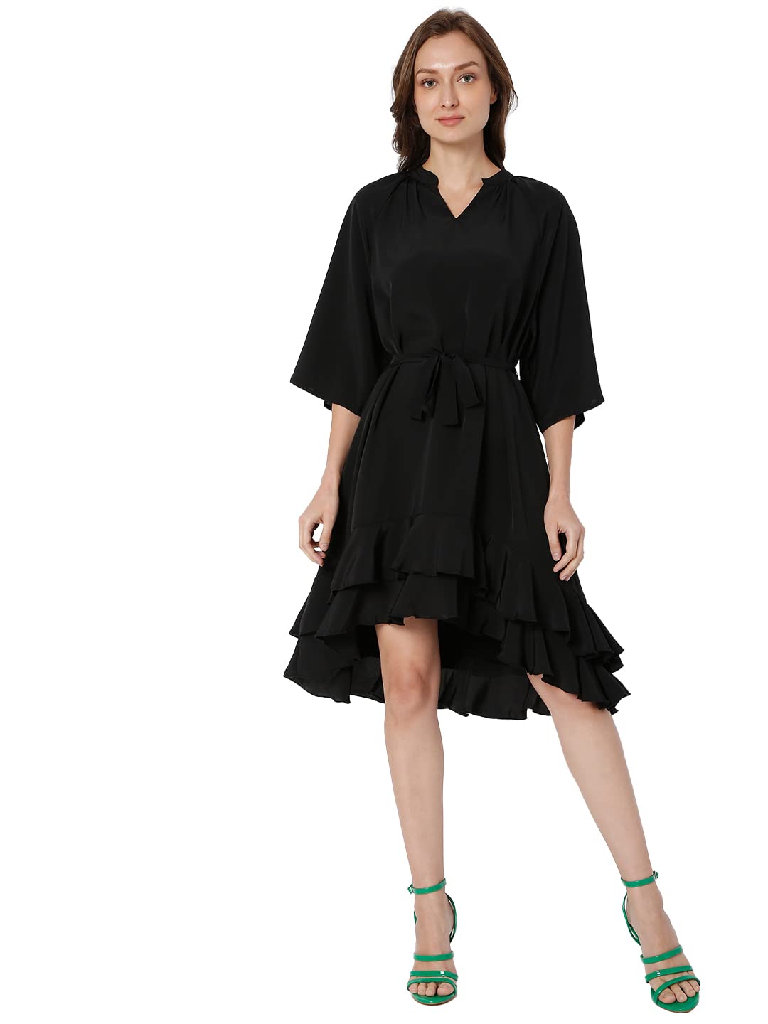 Vero Moda Women's Polyester A-Line Mini Dress (281053701- Black_XL)