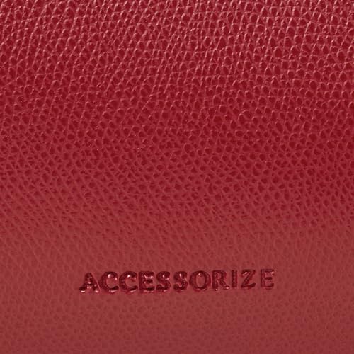 Accessorize London Women's Red Faux Leather Tote Bag