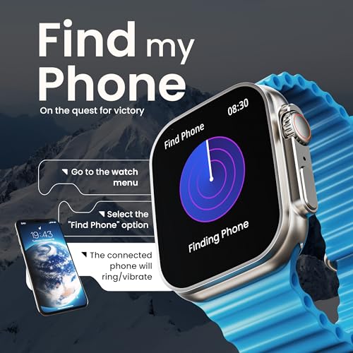 GOBOULT Newly Launched Crown Smart Watch 1.95'' Screen, BT Calling, Working Crown, Zinc Alloy Frame, 900 Nits Brightness, AI Voice Assistant, SpO2 Monitoring, 120+ Sports Mode (Denim Blue)